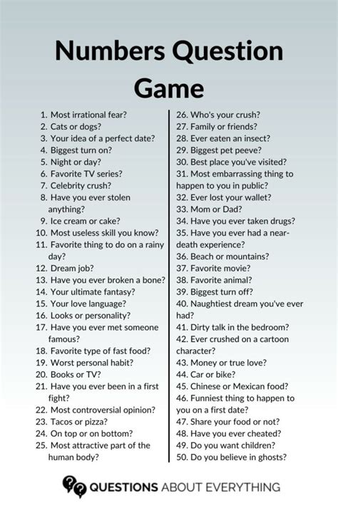 the number game list.